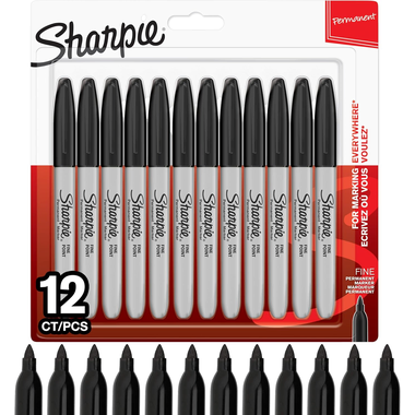 PACK OF 12 SHARPIE BLACK PENS