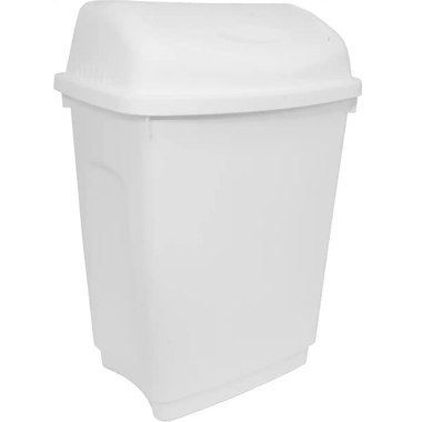 50LTR SWING TOP BIN - WHITE