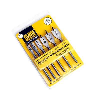 6 PIECE FLAT WOOD BIT SET