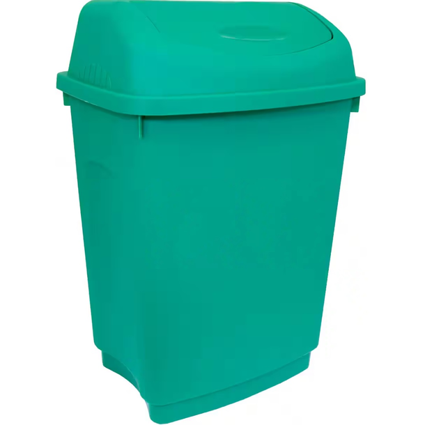 50LTR SWING TOP BIN - GREEN