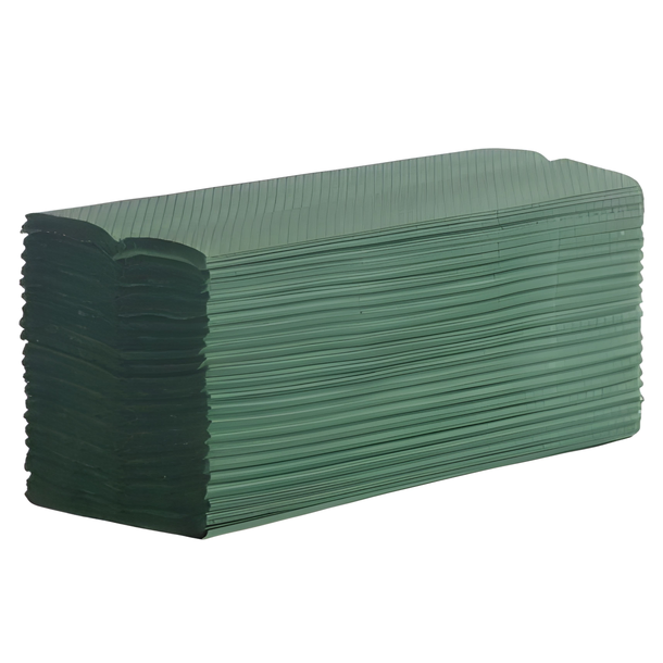 1 PLY C-FOLD GREEN HAND TOWELS