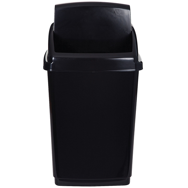 50LTR SWING TOP BIN - BLACK