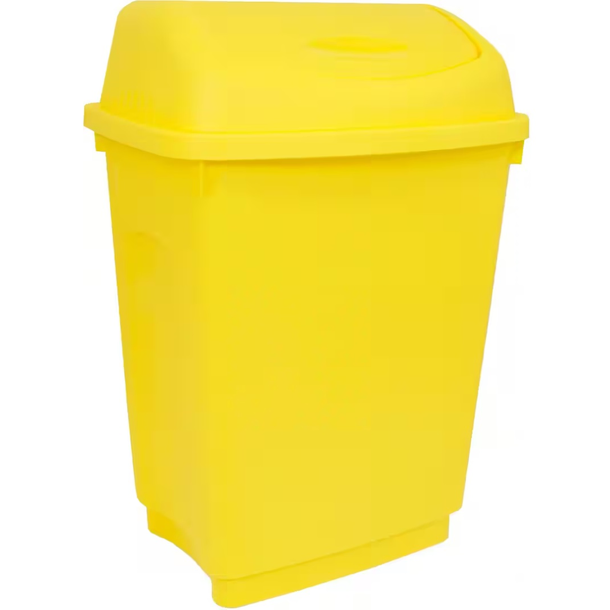 50LTR SWING TOP BIN - YELLOW